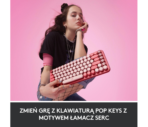 LOGITECH POP KEYS Coral Rose US INTL - 716622 - zdjęcie 5